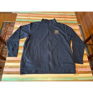 Aldi L Employee Sweater Full Zip Vantage Dark Blue Navy Uniform Excellent Jacket